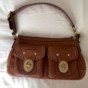Coach Legacy Tan Turn-key Leather Bag 12868